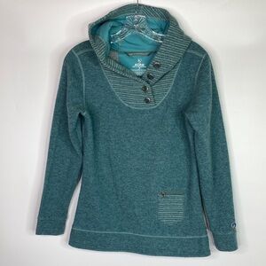 Kuhl Chianti Fleece Blue Grey Fleece Hooded Sweater Size Small